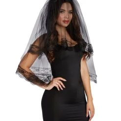 Dreamgirl Black Veil Headpiece
