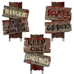 Amscan Cemetery Sidewalk Signs Indoor Decor