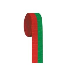 Beistle Red/Green Crepe Streamer Christmas Decorations