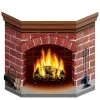 Beistle Christmas Decorations Brick Fireplace Stand-Up Prop