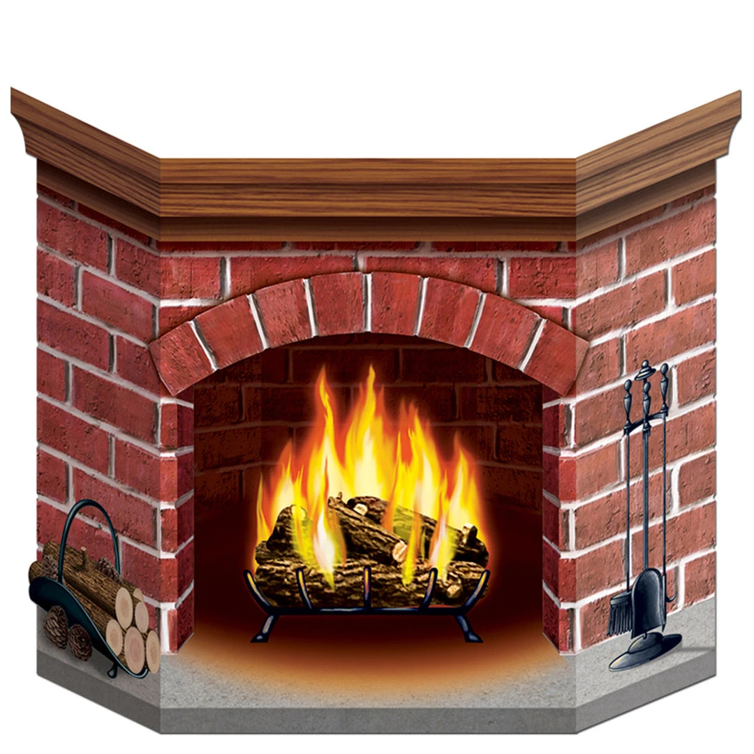 Beistle Christmas Decorations Brick Fireplace Stand-Up Prop 1 Beistle Christmas Decorations Brick Fireplace Stand-Up Prop