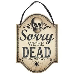 Amscan Indoor Decor Boneyard Hanging Sign MDF W/Ribbon