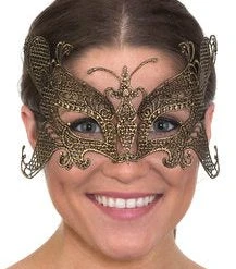 JHats Half Masks Half Mask - Gold Lace Butterfly