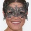 Forum Novelties Half Mask - Silver Lace Butterfly Half Masks