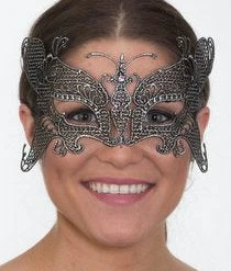 Forum Novelties Half Mask - Silver Lace Butterfly Half Masks