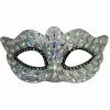 Forum Novelties Half Mask - Silver Iridescent Jeweled Half Masks