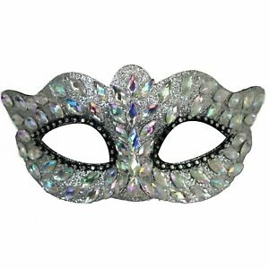 Forum Novelties Half Mask - Silver Iridescent Jeweled Half Masks 1 Forum Novelties Half Mask - Silver Iridescent Jeweled Half Masks