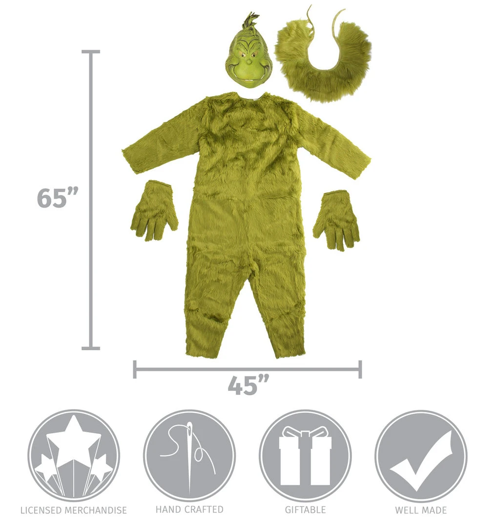 Elope Dr. Seuss' The Grinch - Deluxe Jumpsuit Adult Costume 6 Elope Dr. Seuss' The Grinch - Deluxe Jumpsuit Adult Costume
