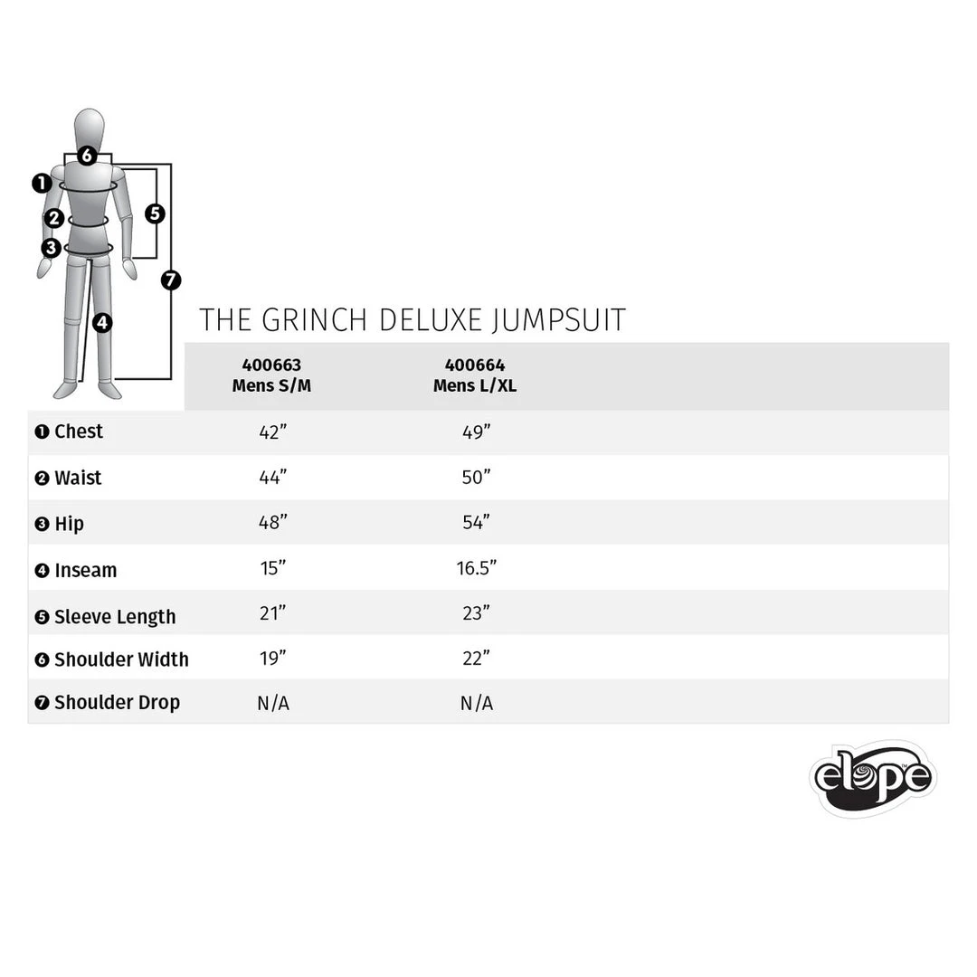 Elope Dr. Seuss' The Grinch - Deluxe Jumpsuit Adult Costume 7 Elope Dr. Seuss' The Grinch - Deluxe Jumpsuit Adult Costume