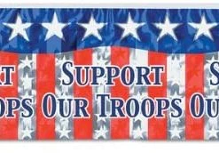 Beistle Support Our Troops Metallic Fringe Banner Decor