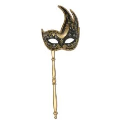 Beistle Glittered Mask With Stick Venetian Masks