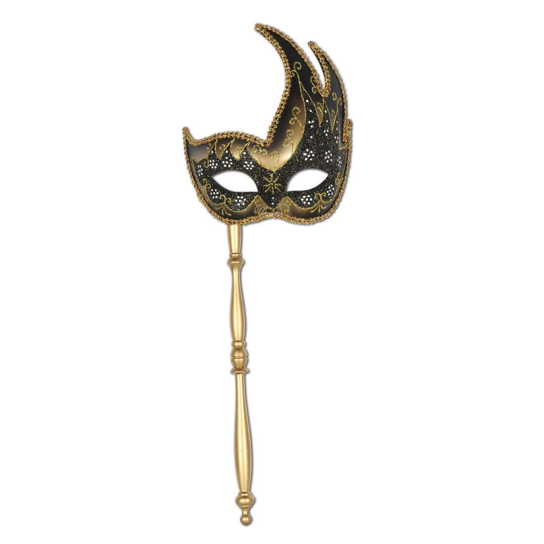Beistle Glittered Mask With Stick Venetian Masks 1 Beistle Glittered Mask With Stick Venetian Masks