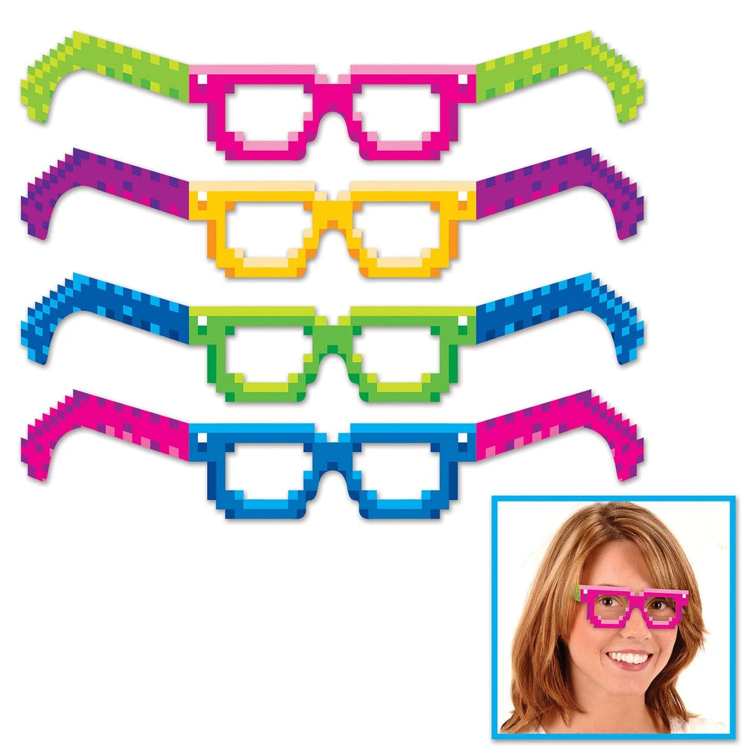 Beistle 8-Bit Eyeglasses 1 Beistle 8-Bit Eyeglasses