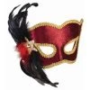 Smiffy's Venetian Mask - Burgundy Velvet Colombina Venetian Masks