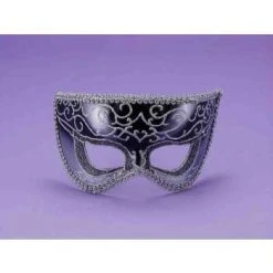 42 Half Style Mask Black W/Silver Trim