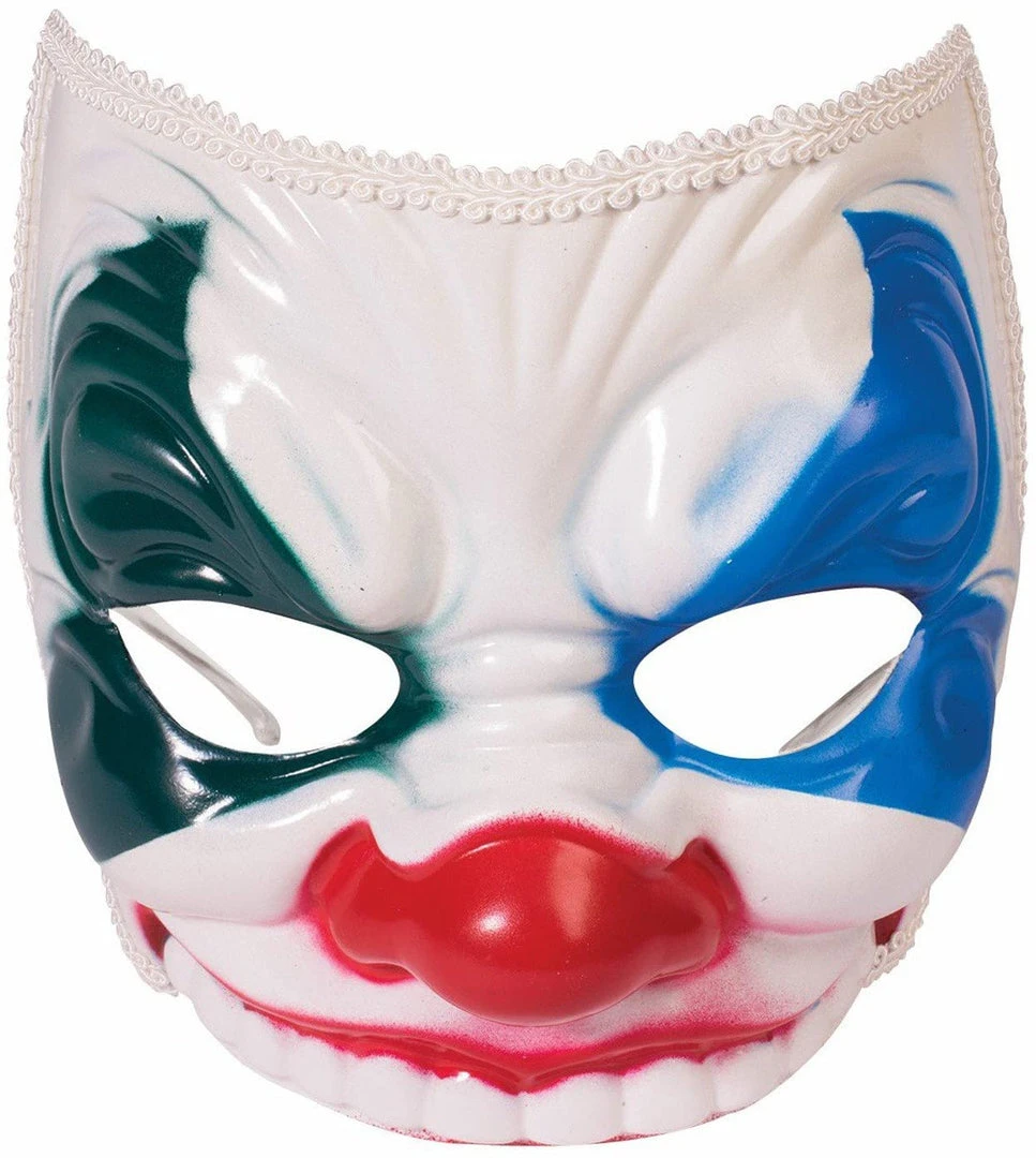 Forum Novelties Half Mask-Evil Clown W/Eyeglass Arms Half Masks 1 Forum Novelties Half Mask-Evil Clown W/Eyeglass Arms Half Masks