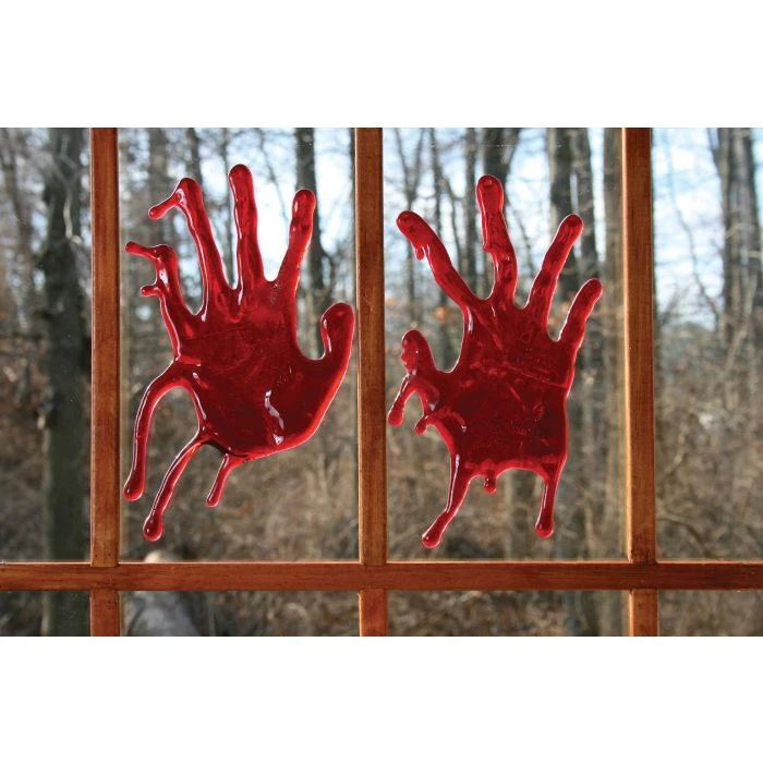 Fun World 3-D Bloody Window Decor 18" Wide 3 Fun World 3-D Bloody Window Decor 18" Wide