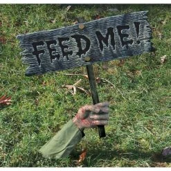 Fun World Warning From Below Sign- Feed Me Cemetery