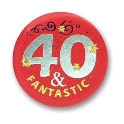 Beistle Party Supplies 40 & Fantastic Satin Button