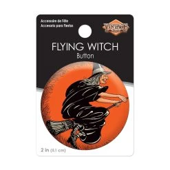 Beistle Beistle Vintage Halloween Vintage Halloween Flying Witch Button