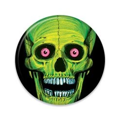 Beistle Vintage Halloween Skull Button
