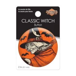 Beistle Vintage Halloween Classic Witch Button Beistle Vintage Halloween