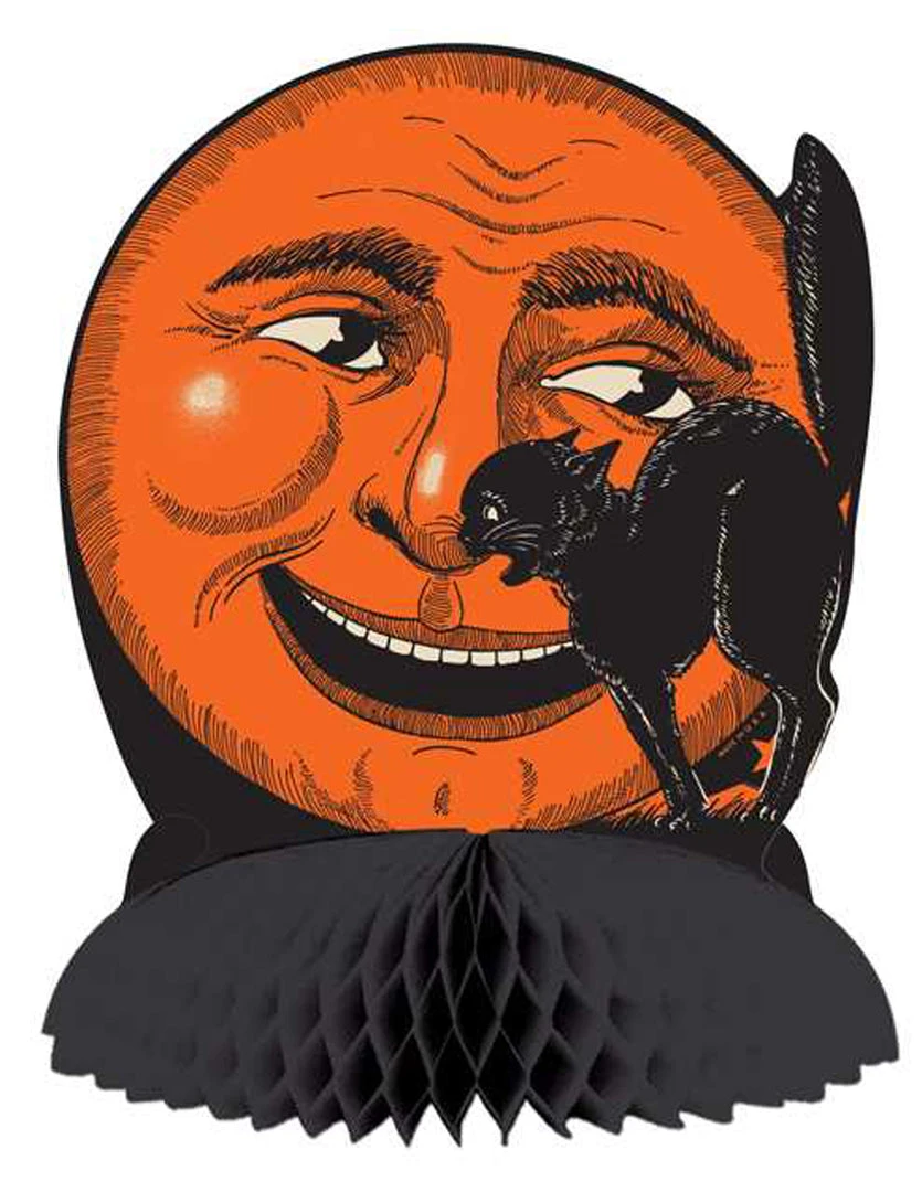 Halloween Cat & Moon Centerpiece- Vintage Beistle Beistle Vintage Halloween 1 Halloween Cat & Moon Centerpiece- Vintage Beistle Beistle Vintage Halloween
