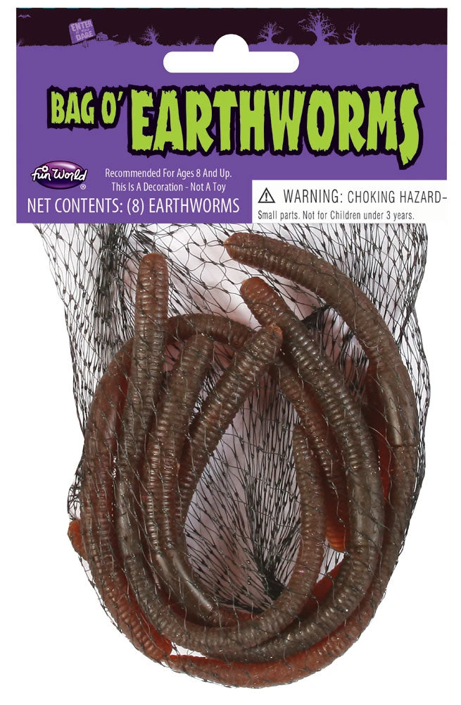 Fun World Earthworm Prop 8/pcs Indoor Decor 1 Fun World Earthworm Prop 8/pcs Indoor Decor