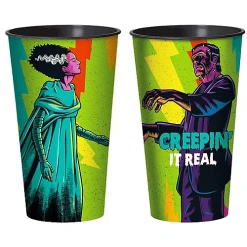 Amscan Universal Studios Monsters Frankenstein And Bride Of Frankenstein - 32oz. Plastic Cup Party Supplies
