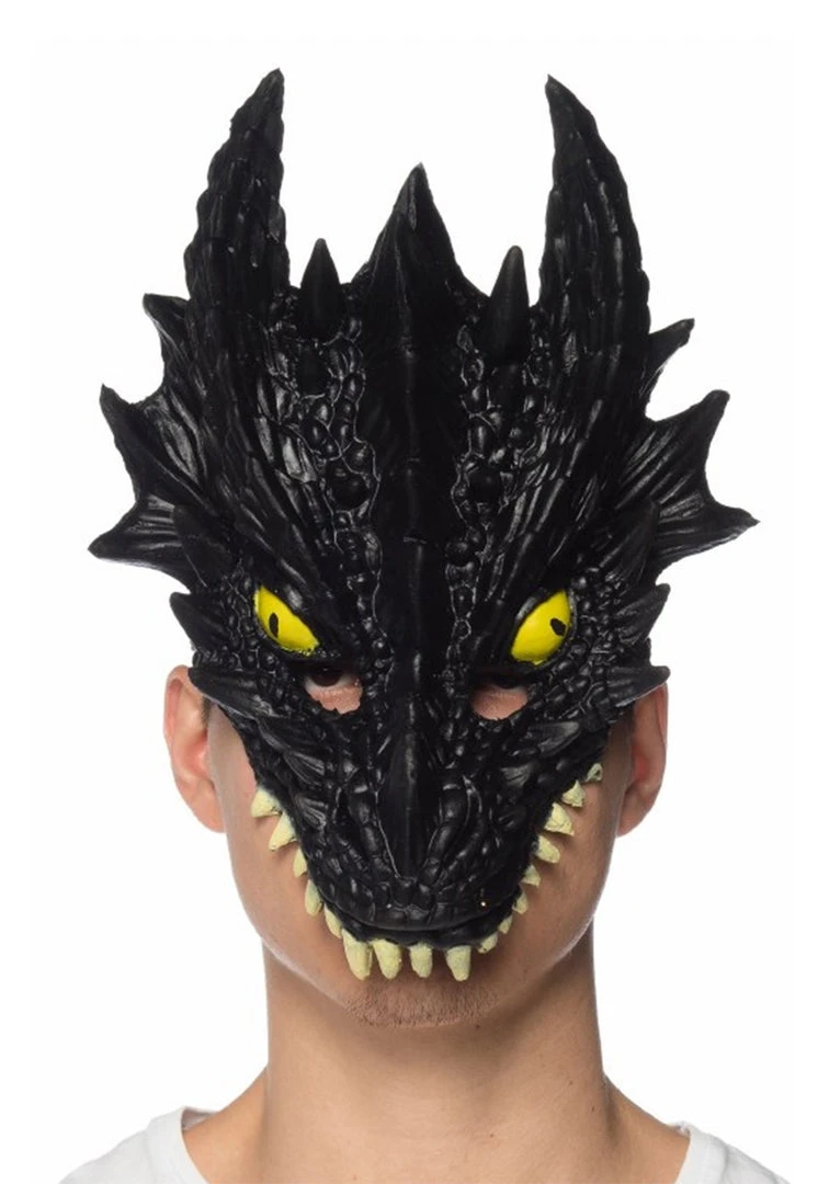 HM Smallwares Black Dragon Mask Half Masks 1 HM Smallwares Black Dragon Mask Half Masks