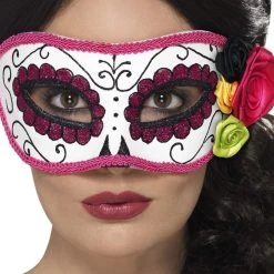 Smiffy's Venetian Mask - Día De Los Muertos Colombina