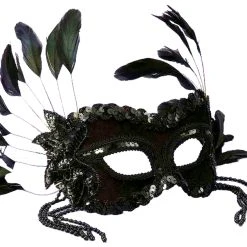 Forum Novelties Venetian Mask - Black Beaded Colombina