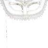 Forum Novelties Venetian Mask - Silver Colombina With Stick Venetian Masks