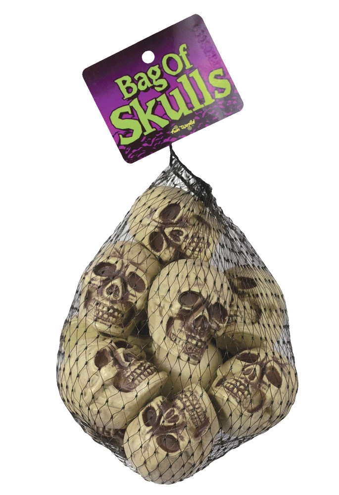 Fun World Cemetery Bag Of Skulls - 12pcs. 1 Fun World Cemetery Bag Of Skulls - 12pcs.