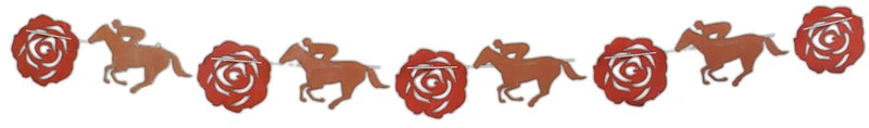 Caufields A Day At The Races Glitter Horse And Rose Banner 1 Caufields A Day At The Races Glitter Horse And Rose Banner