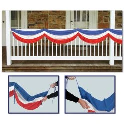 Beistle Decor Patriotic Fabric Bunting