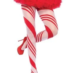 Leg Avenue Tights - Candy Cane Striped Christmas Accessories