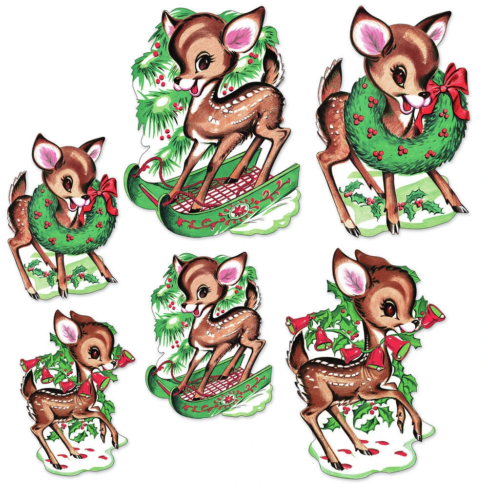 Beistle Vintage Christmas - Reindeer Cutouts 1 Beistle Vintage Christmas - Reindeer Cutouts