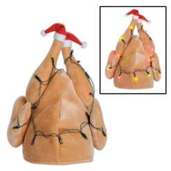 Beistle Light-Up Plush Christmas Turkey Hat Christmas Accessories