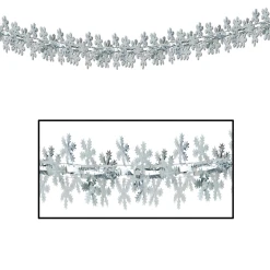 Beistle Snowflake Metallic Chain Garland Metallic Decor