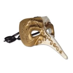 Smiffy's Venetian Mask - Gold And Cream Zanni Venetian Masks
